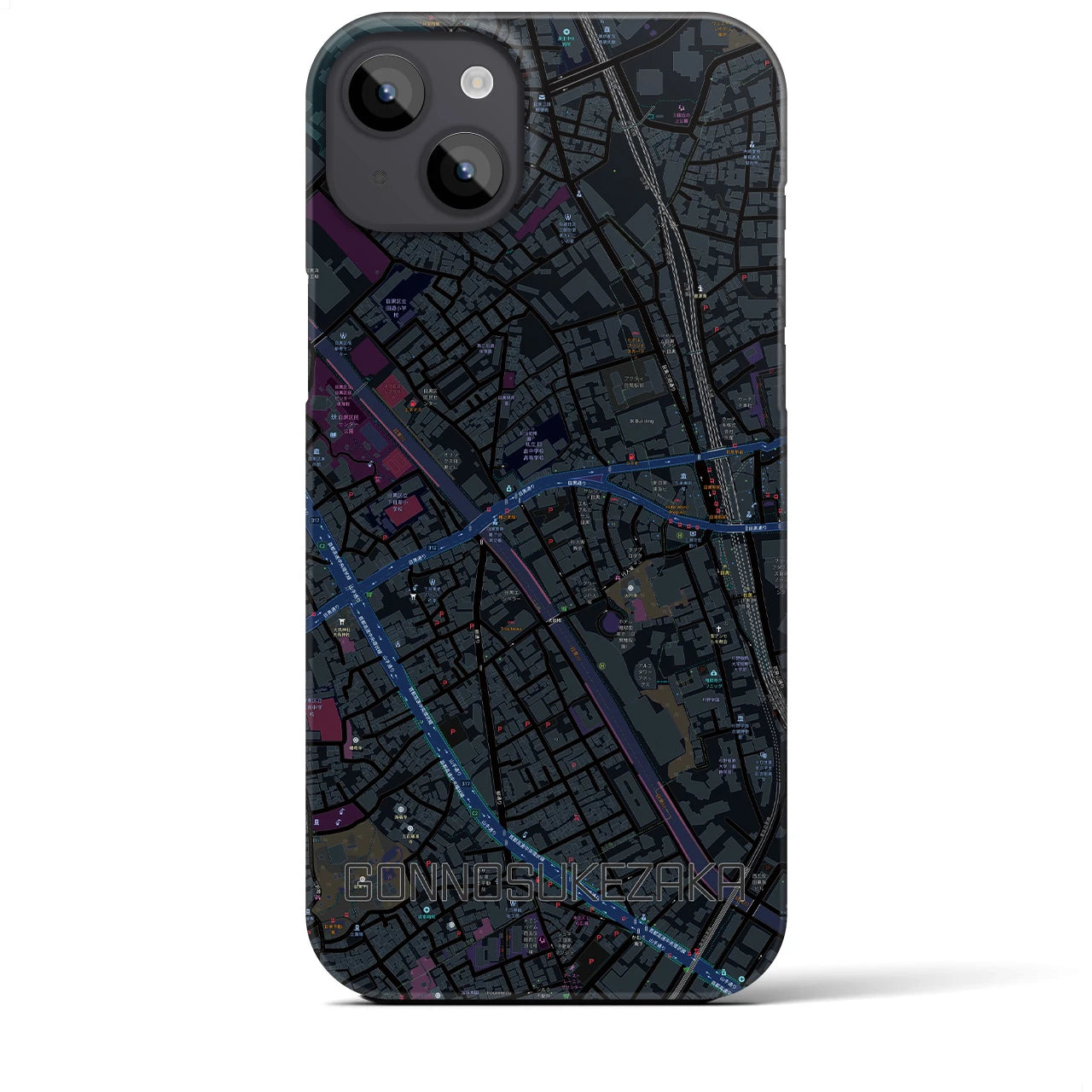 【権之助坂(東京都)】地図柄iPhoneケース(バックカバータイプ)