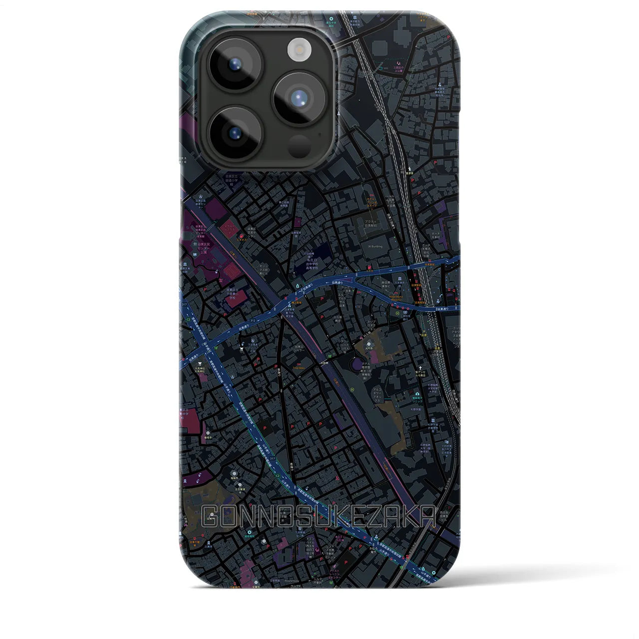 【権之助坂(東京都)】地図柄iPhoneケース(バックカバータイプ)