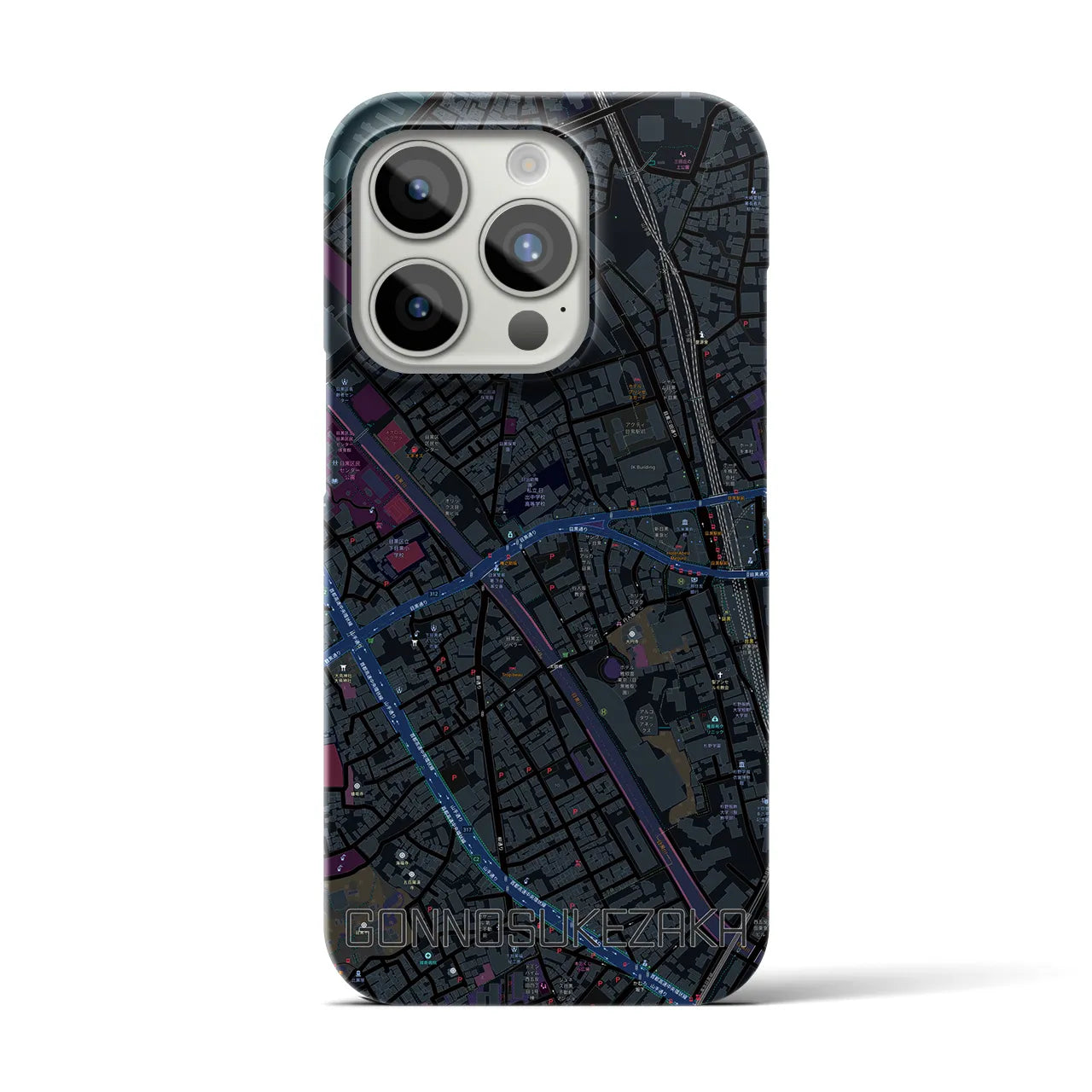 【権之助坂(東京都)】地図柄iPhoneケース(バックカバータイプ)