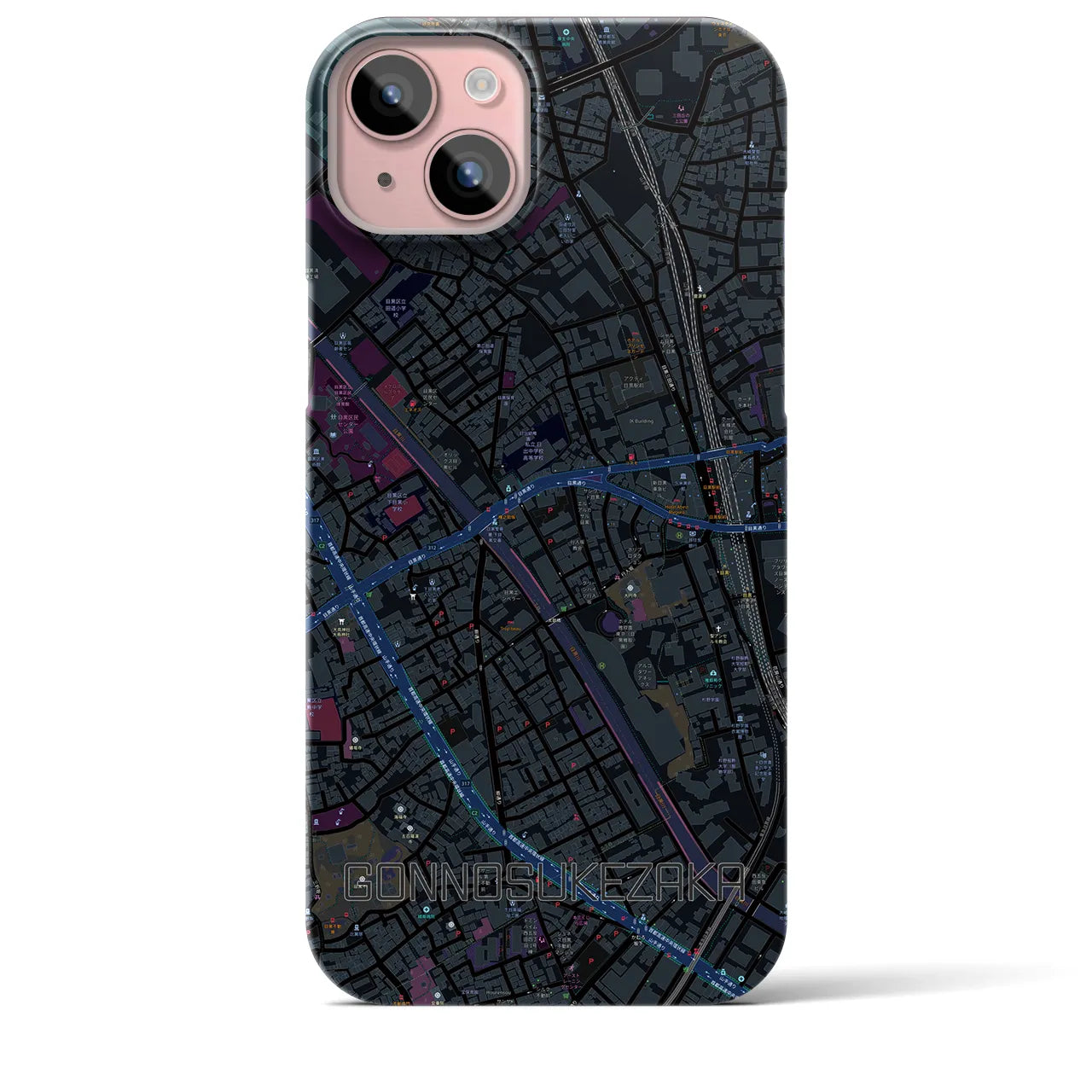 【権之助坂(東京都)】地図柄iPhoneケース(バックカバータイプ)