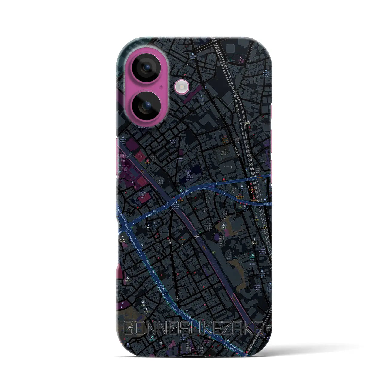 【権之助坂(東京都)】地図柄iPhoneケース(バックカバータイプ)