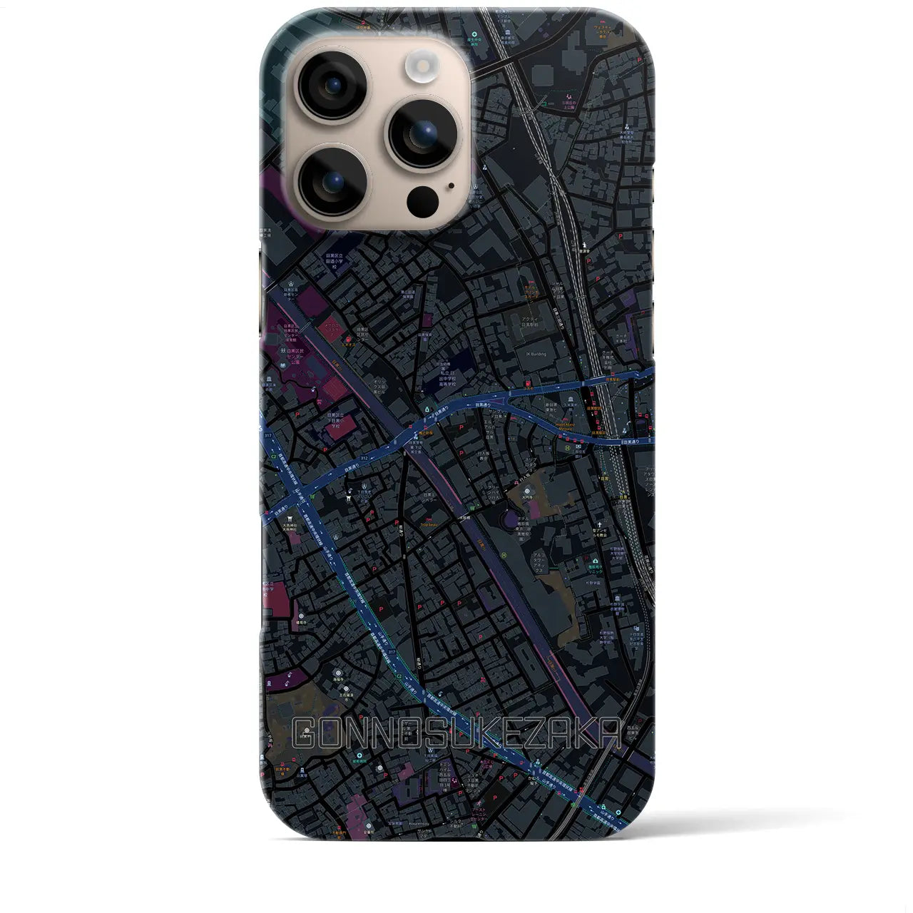 【権之助坂(東京都)】地図柄iPhoneケース(バックカバータイプ)