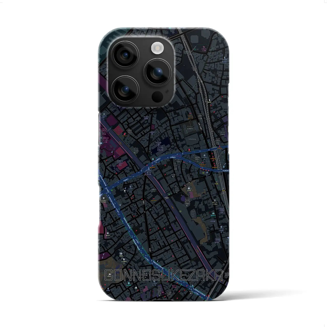 【権之助坂(東京都)】地図柄iPhoneケース(バックカバータイプ)