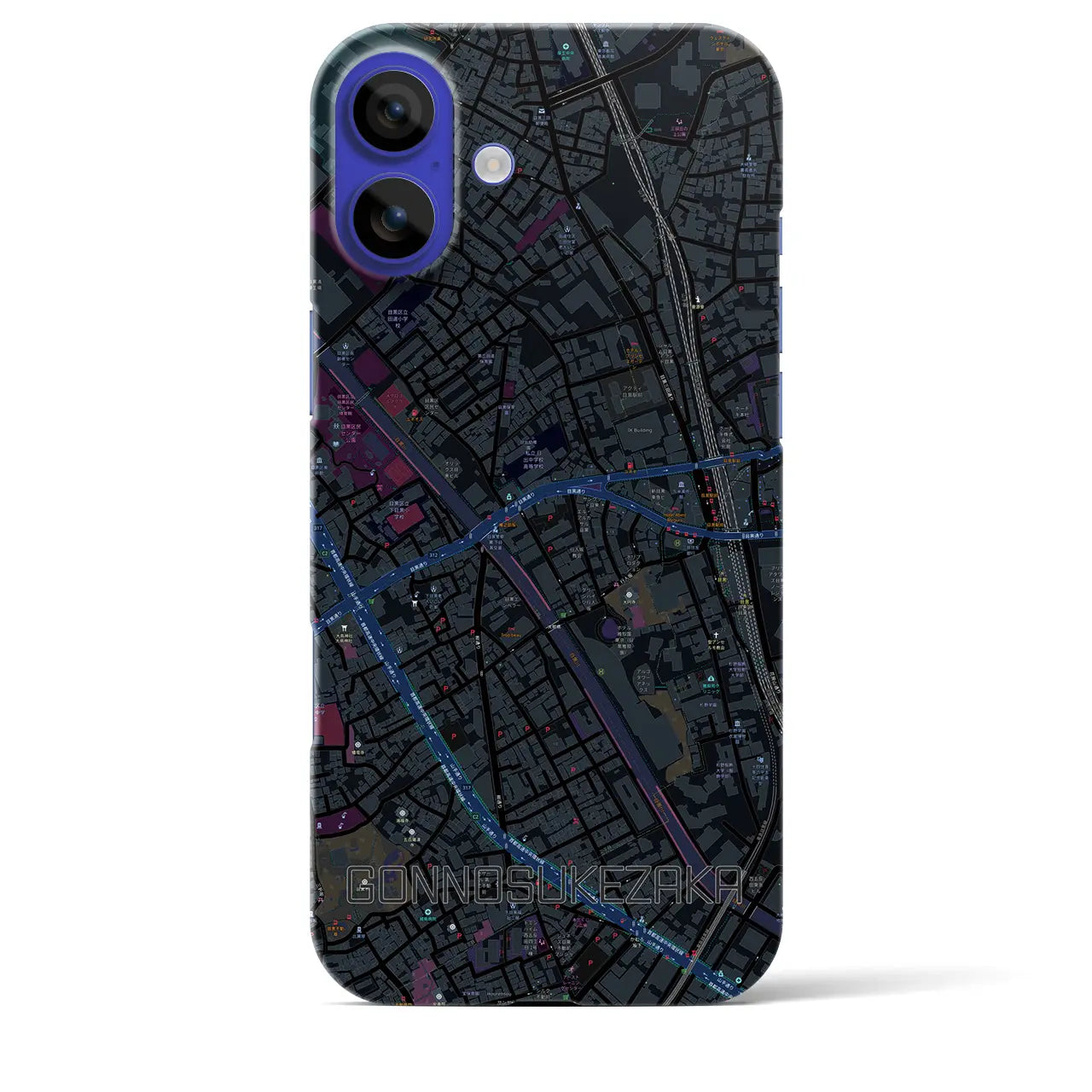 【権之助坂(東京都)】地図柄iPhoneケース(バックカバータイプ)