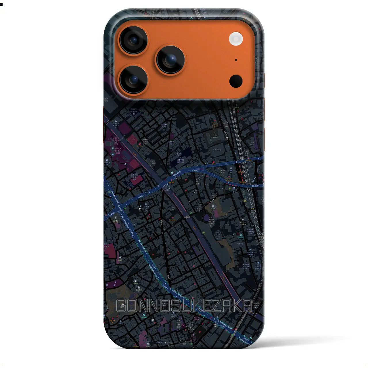 【権之助坂(東京都)】地図柄iPhoneケース(バックカバータイプ)