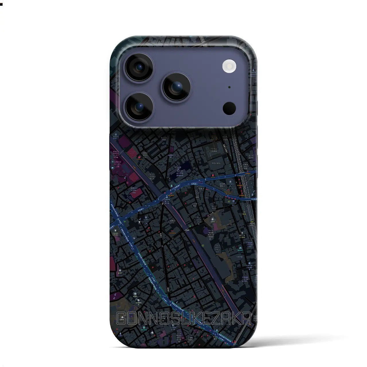 【権之助坂(東京都)】地図柄iPhoneケース(バックカバータイプ)