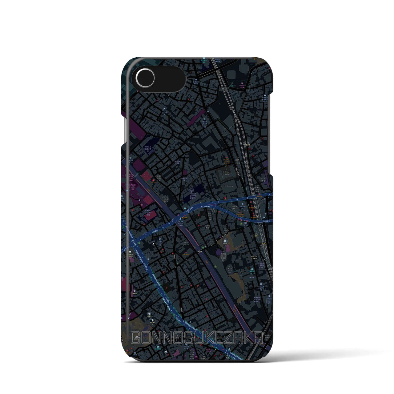 【権之助坂(東京都)】地図柄iPhoneケース(バックカバータイプ)