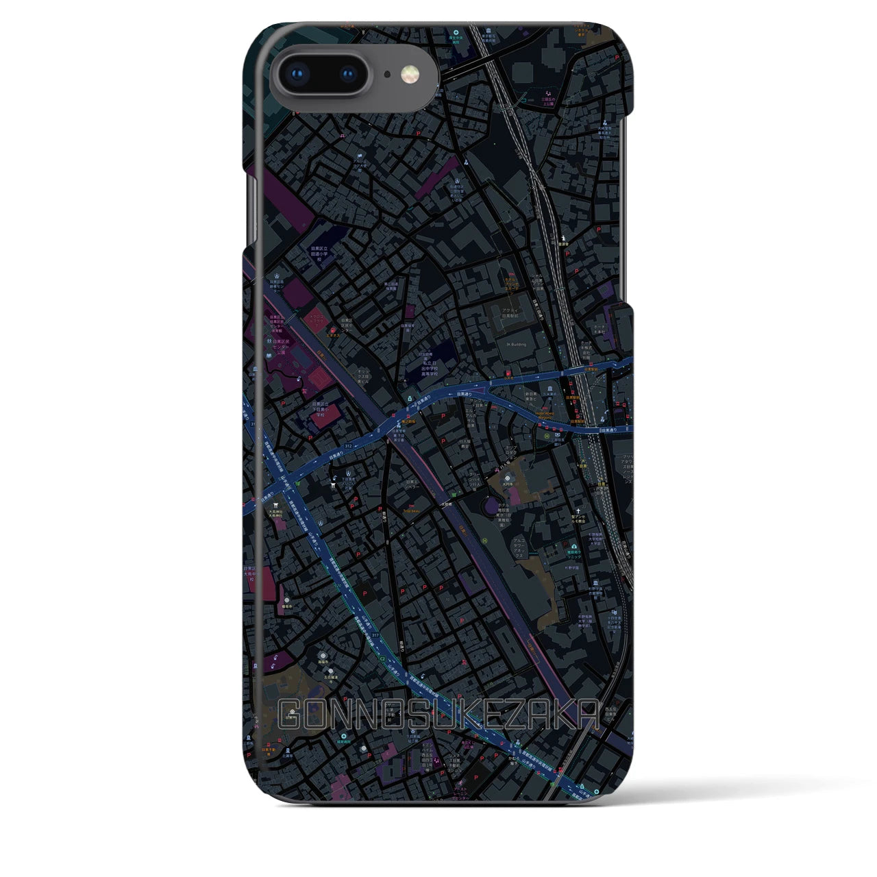 【権之助坂(東京都)】地図柄iPhoneケース(バックカバータイプ)