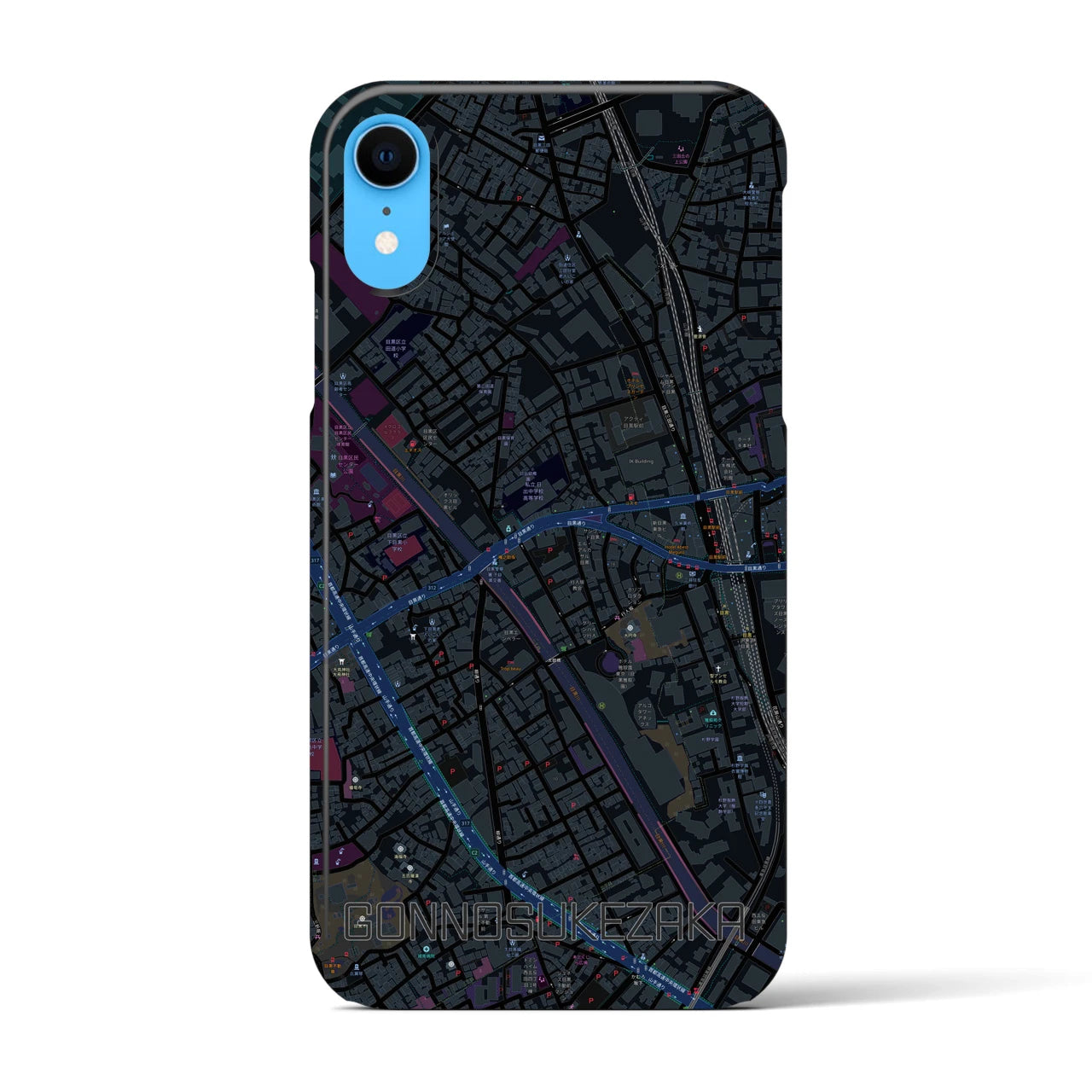 【権之助坂(東京都)】地図柄iPhoneケース(バックカバータイプ)