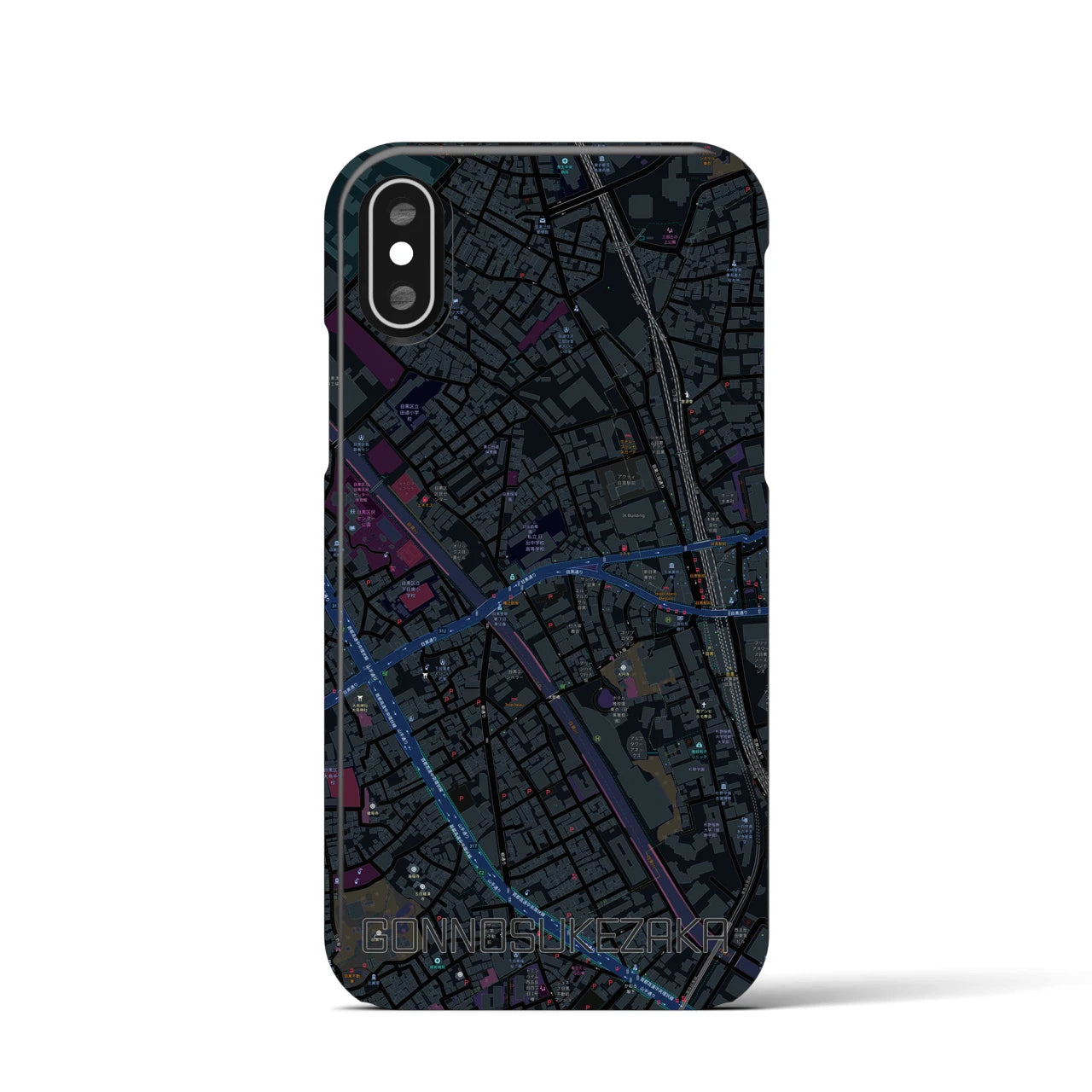 【権之助坂(東京都)】地図柄iPhoneケース(バックカバータイプ)