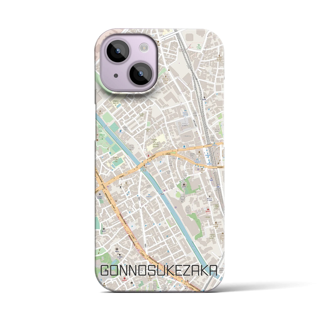 【権之助坂(東京都)】地図柄iPhoneケース(バックカバータイプ)