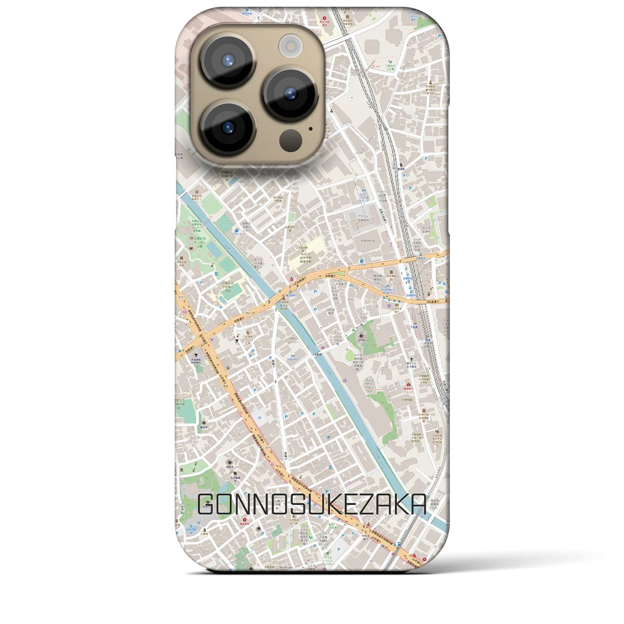 【権之助坂(東京都)】地図柄iPhoneケース(バックカバータイプ)