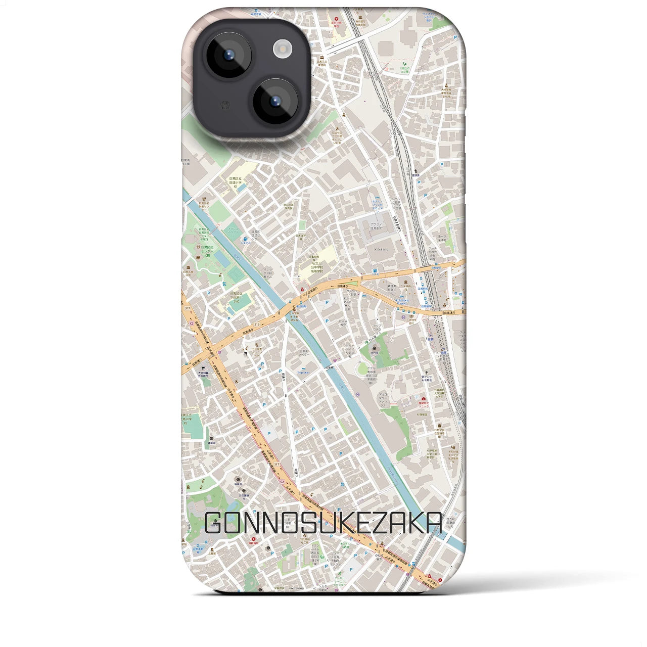 【権之助坂(東京都)】地図柄iPhoneケース(バックカバータイプ)