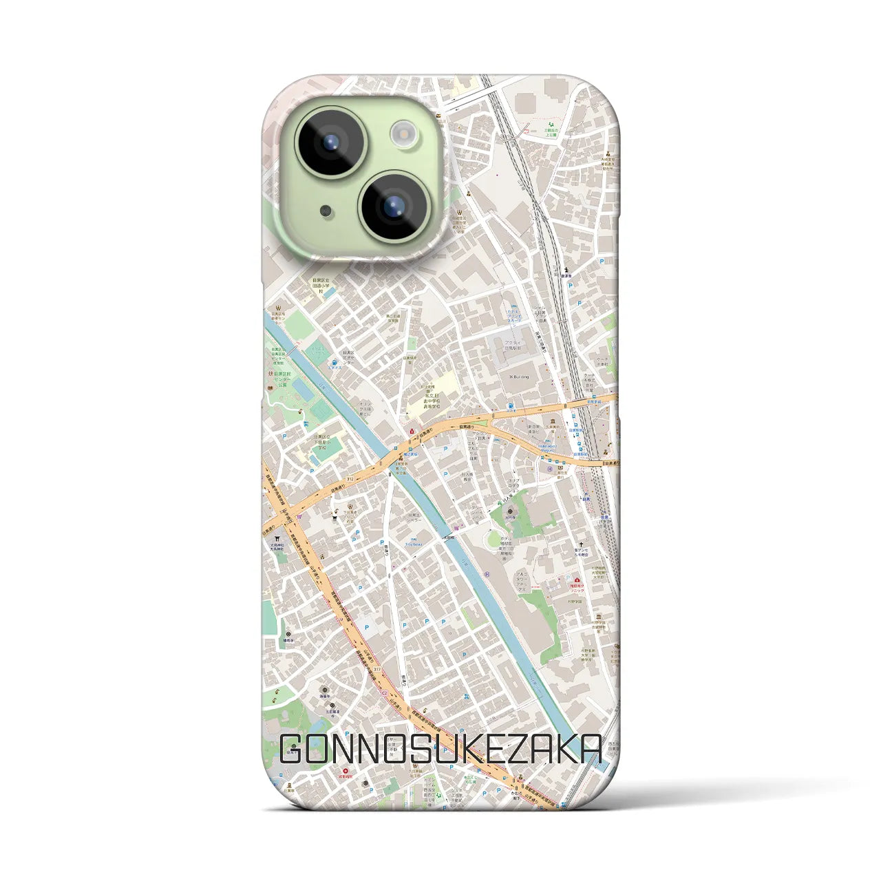 【権之助坂(東京都)】地図柄iPhoneケース(バックカバータイプ)