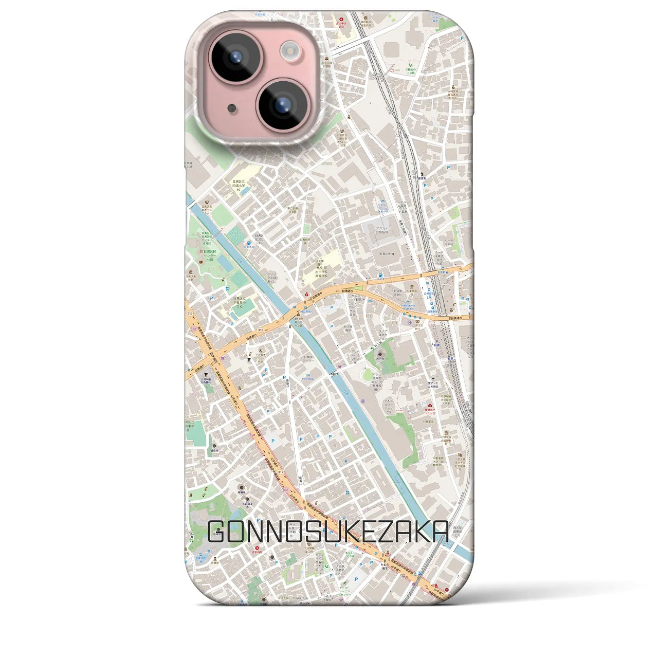 【権之助坂(東京都)】地図柄iPhoneケース(バックカバータイプ)