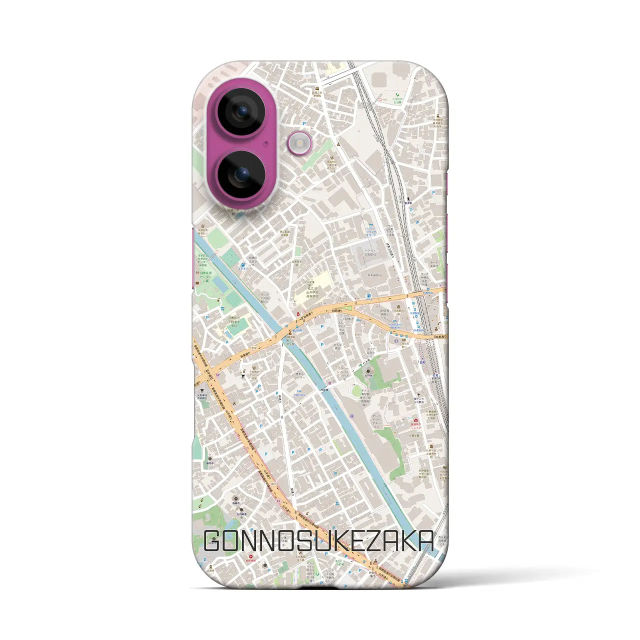 【権之助坂(東京都)】地図柄iPhoneケース(バックカバータイプ)