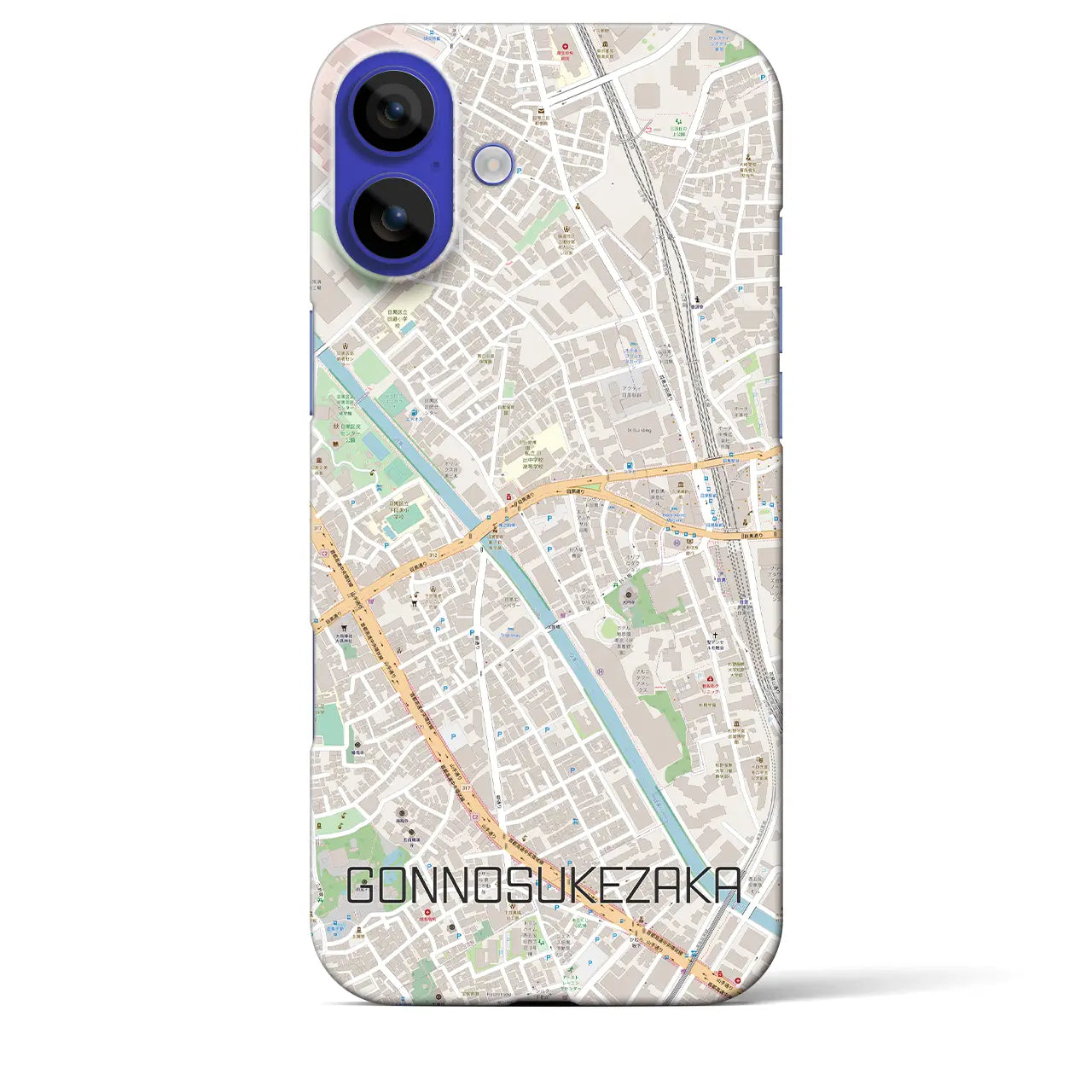 【権之助坂(東京都)】地図柄iPhoneケース(バックカバータイプ)