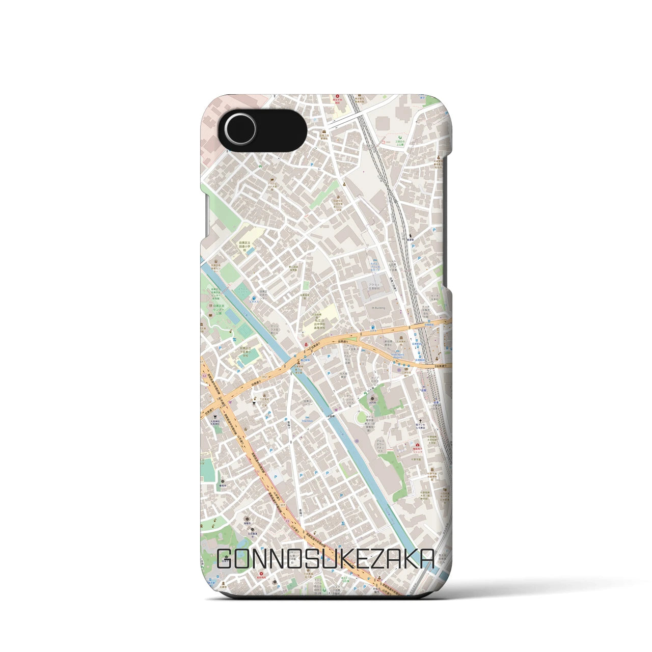 【権之助坂(東京都)】地図柄iPhoneケース(バックカバータイプ)
