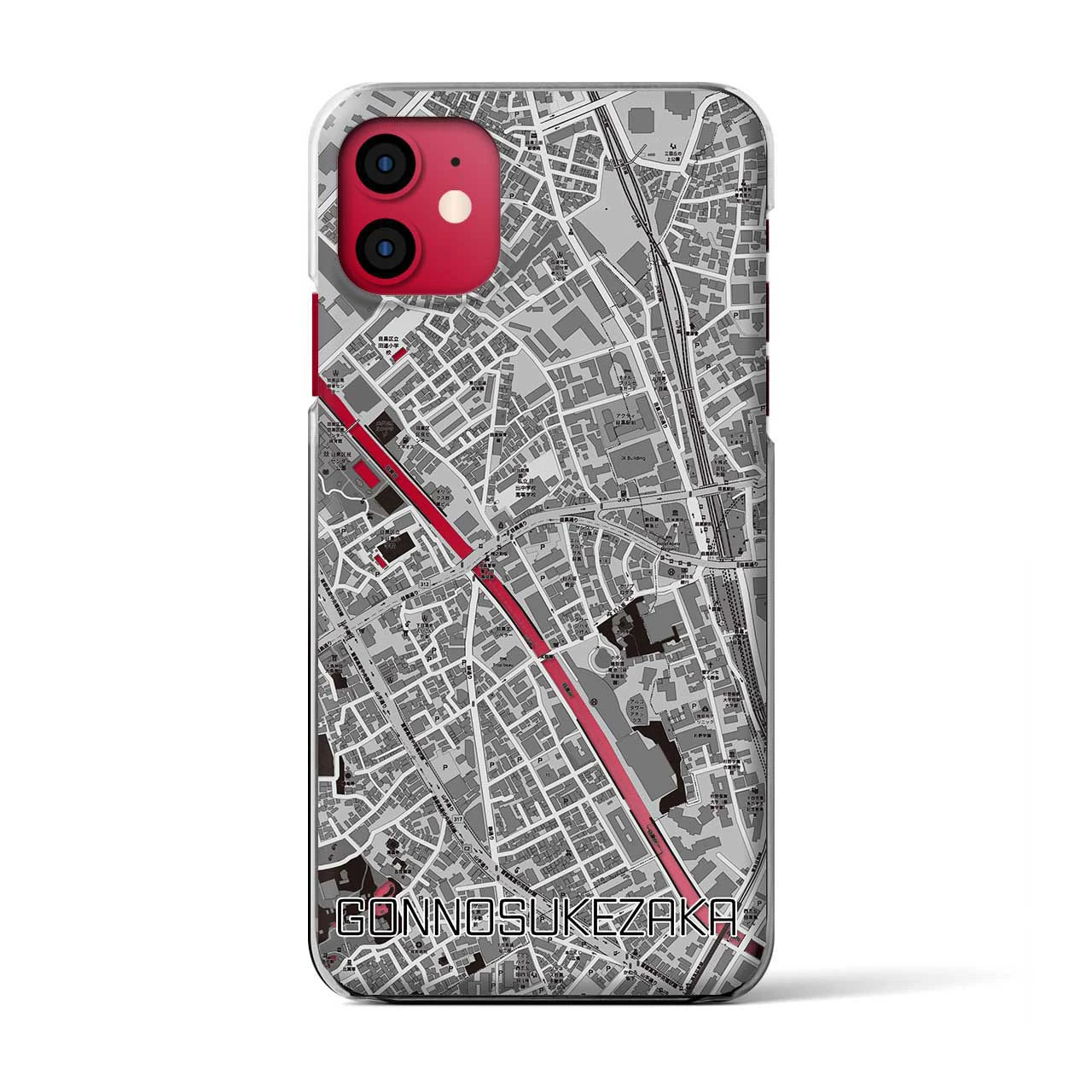 【権之助坂(東京都)】地図柄iPhoneケース(クリアタイプ)