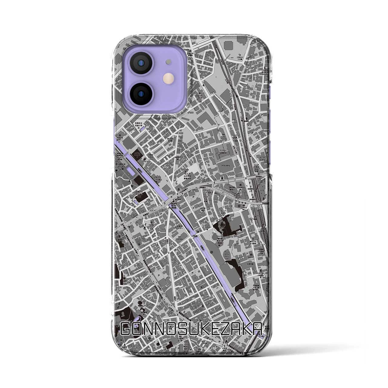 【権之助坂(東京都)】地図柄iPhoneケース(クリアタイプ)