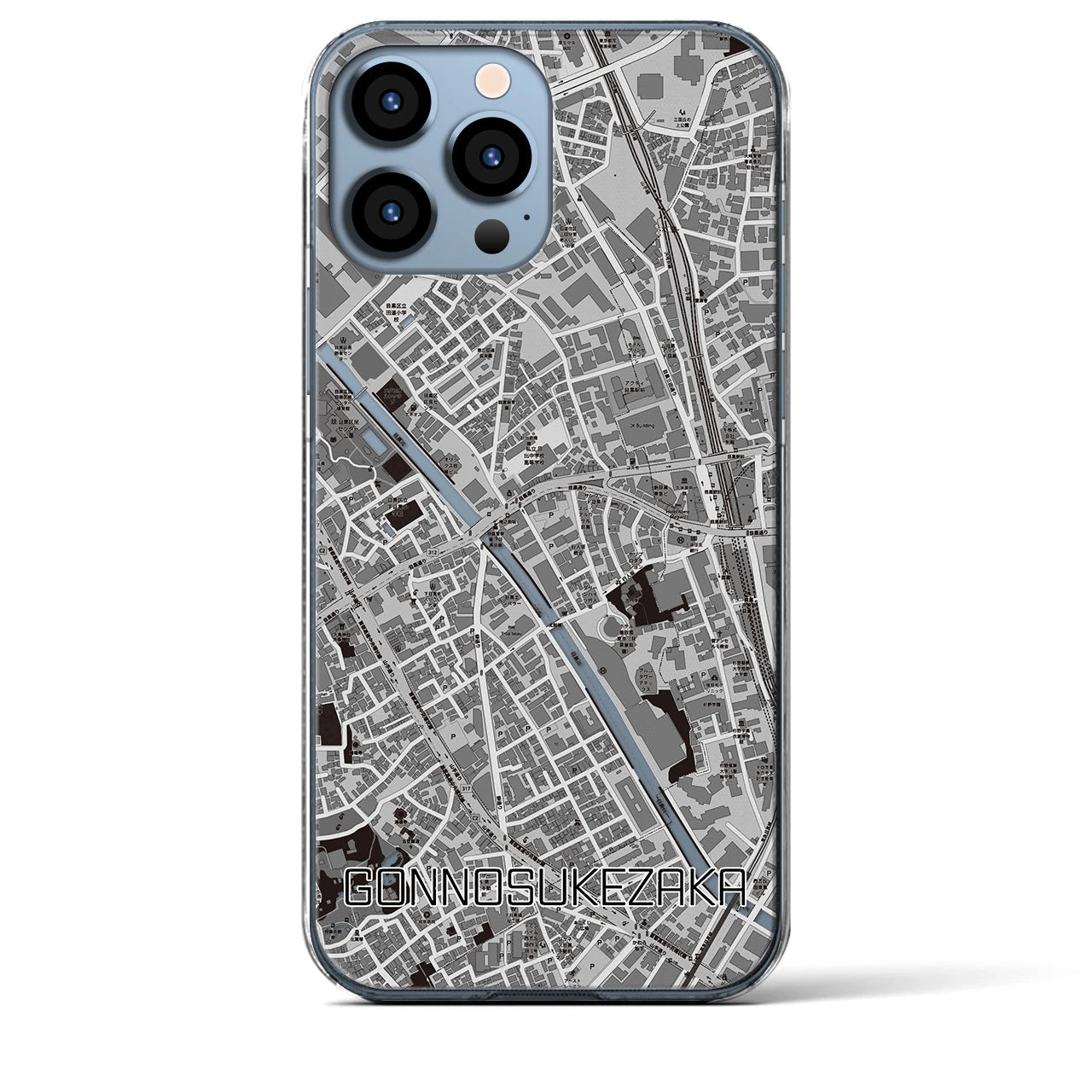【権之助坂(東京都)】地図柄iPhoneケース(クリアタイプ)