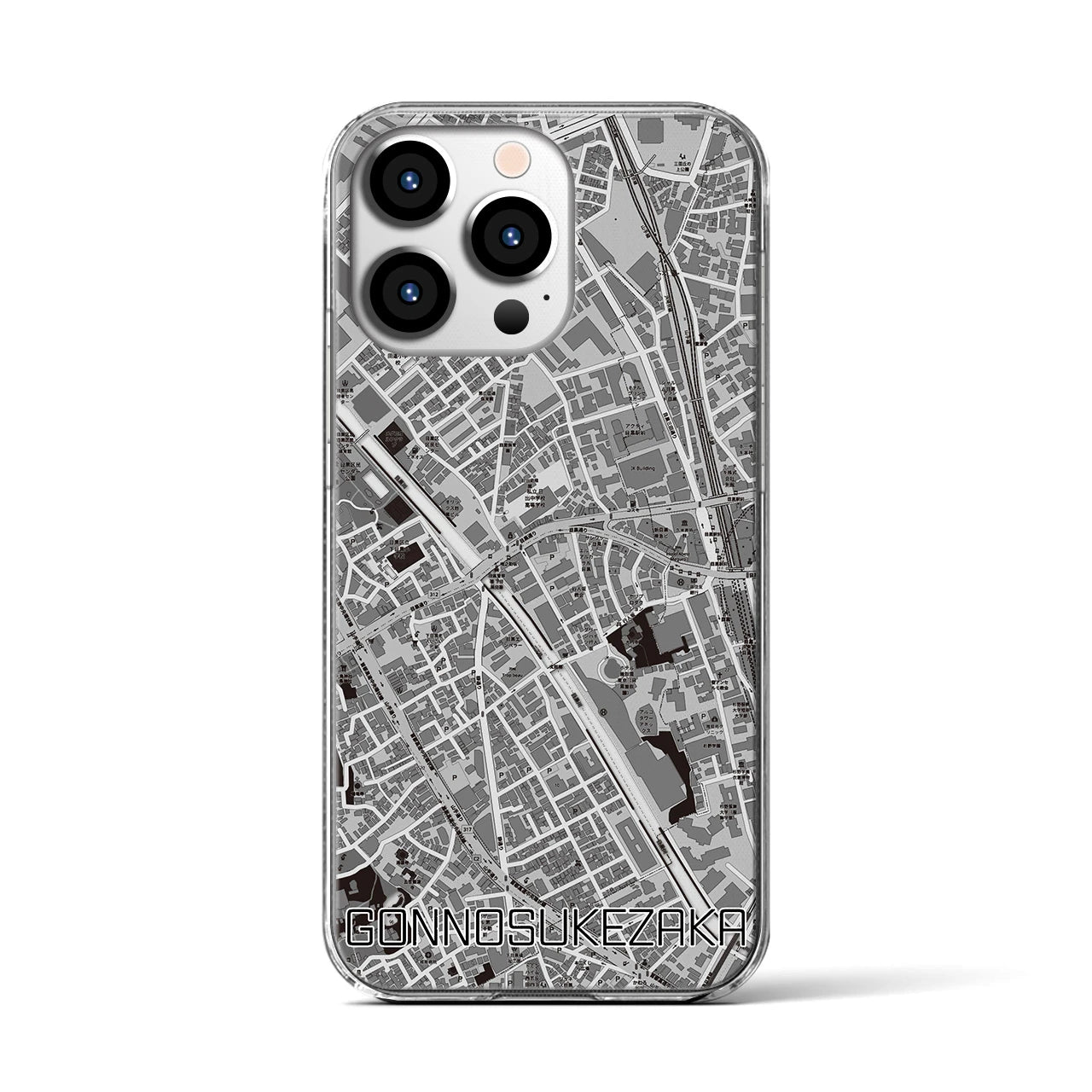 【権之助坂(東京都)】地図柄iPhoneケース(クリアタイプ)