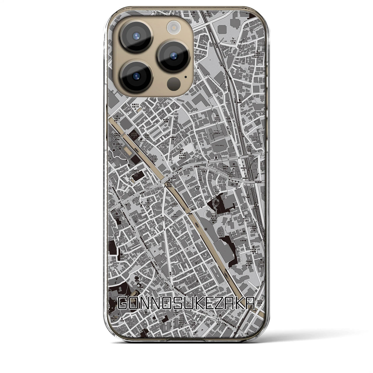 【権之助坂(東京都)】地図柄iPhoneケース(クリアタイプ)