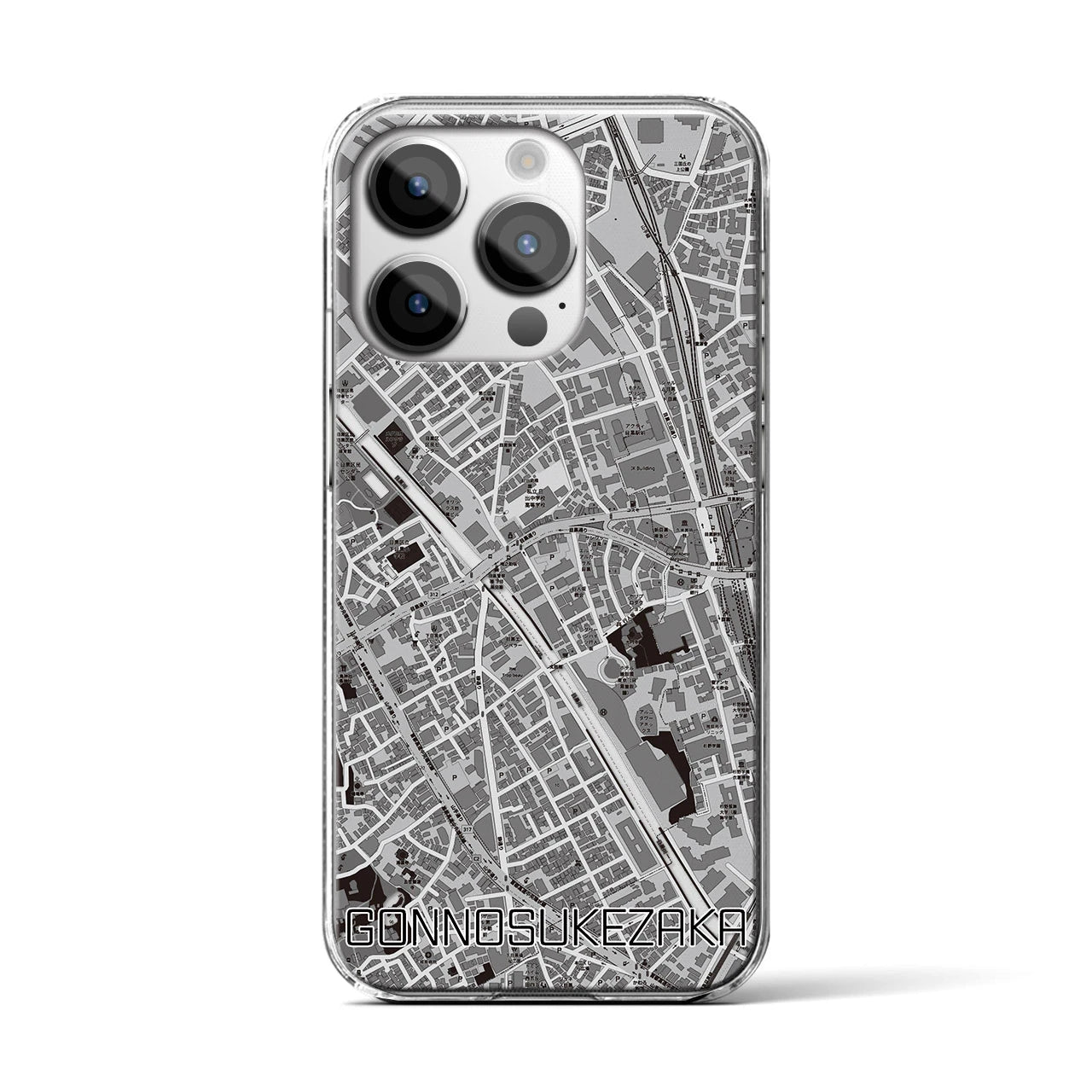 【権之助坂(東京都)】地図柄iPhoneケース(クリアタイプ)