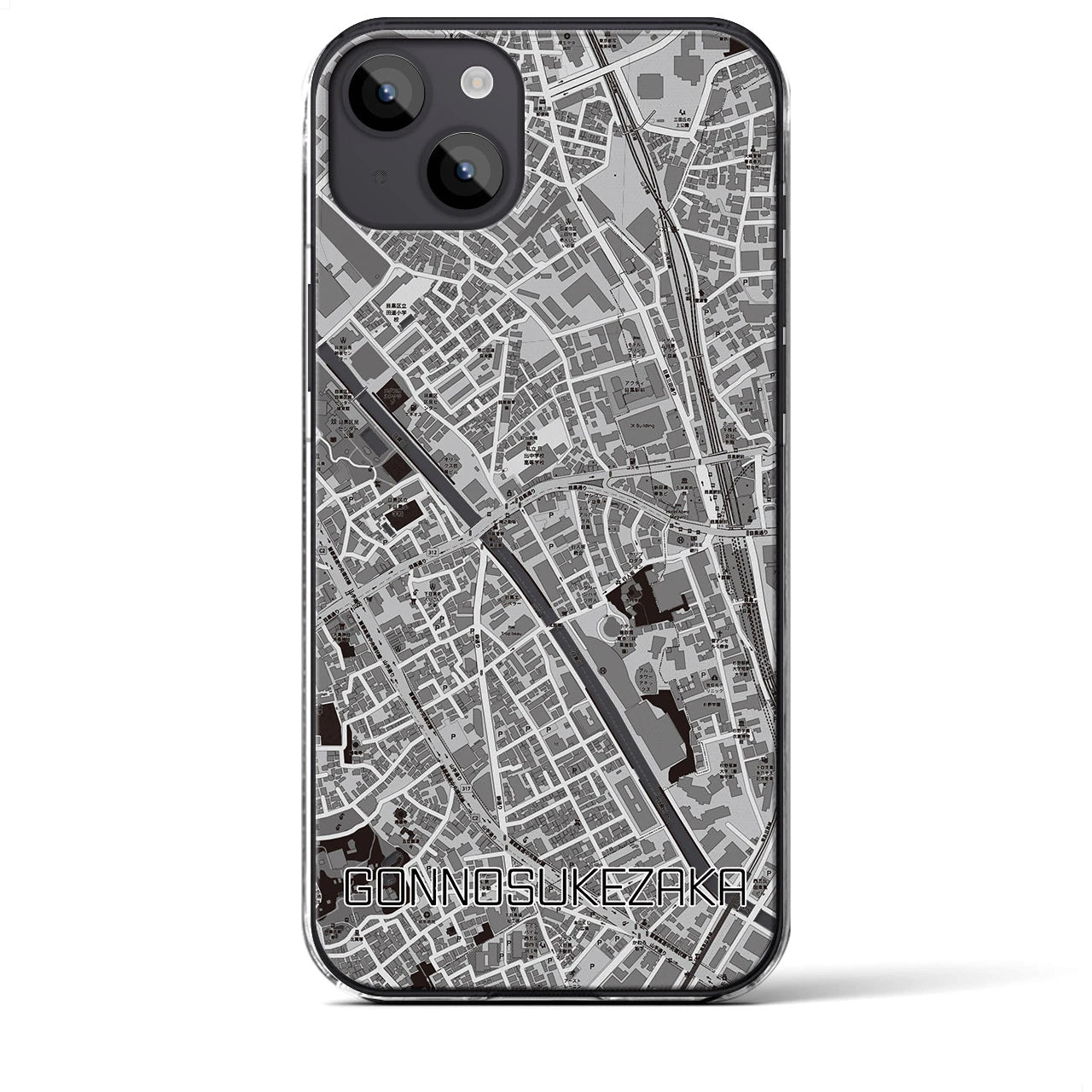 【権之助坂(東京都)】地図柄iPhoneケース(クリアタイプ)