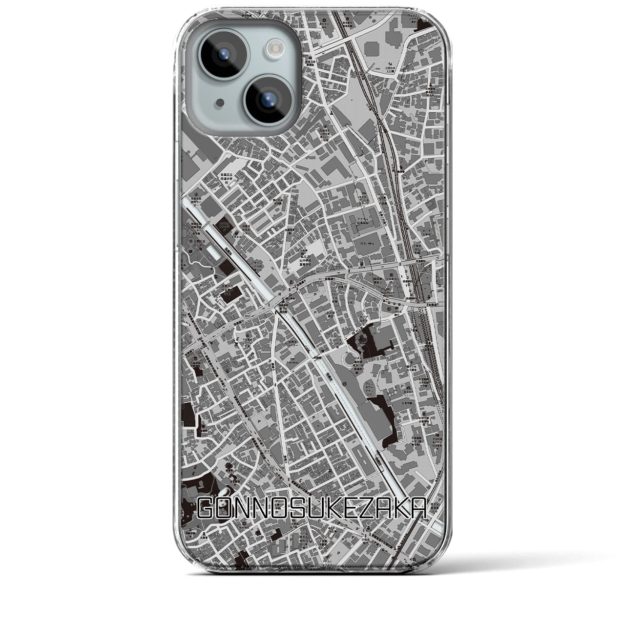 【権之助坂(東京都)】地図柄iPhoneケース(クリアタイプ)