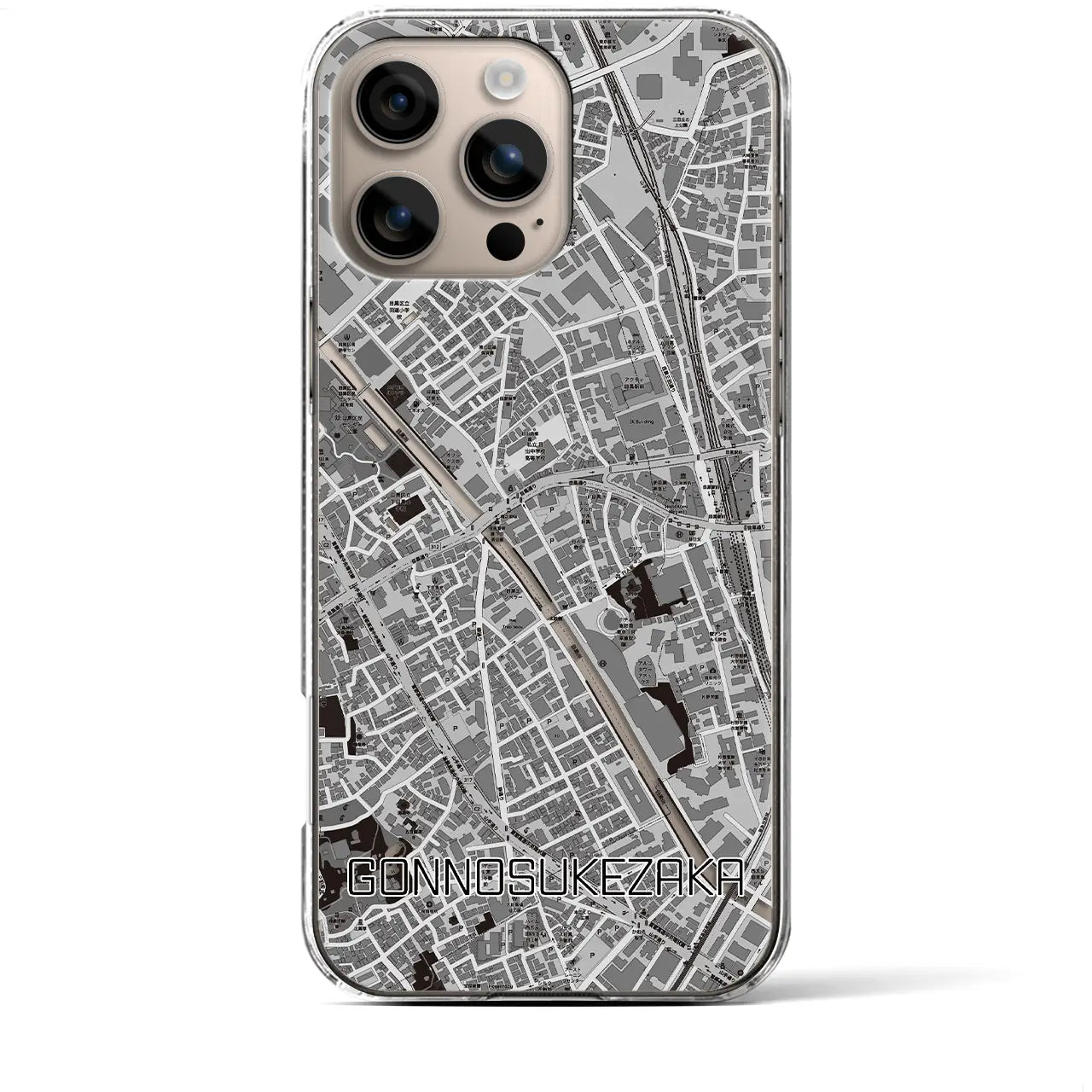 【権之助坂(東京都)】地図柄iPhoneケース(クリアタイプ)