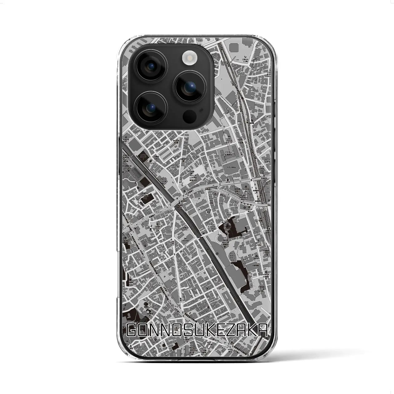 【権之助坂(東京都)】地図柄iPhoneケース(クリアタイプ)