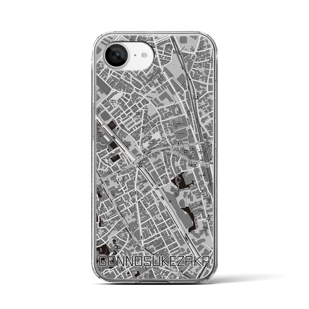 【権之助坂(東京都)】地図柄iPhoneケース(クリアタイプ)