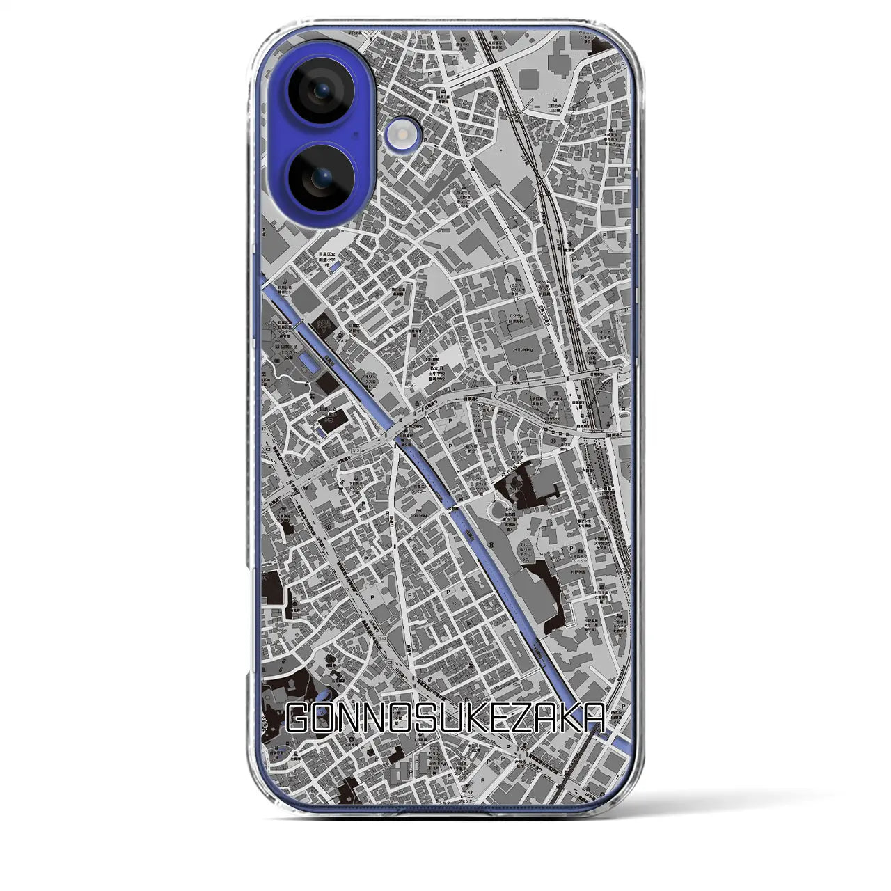 【権之助坂(東京都)】地図柄iPhoneケース(クリアタイプ)