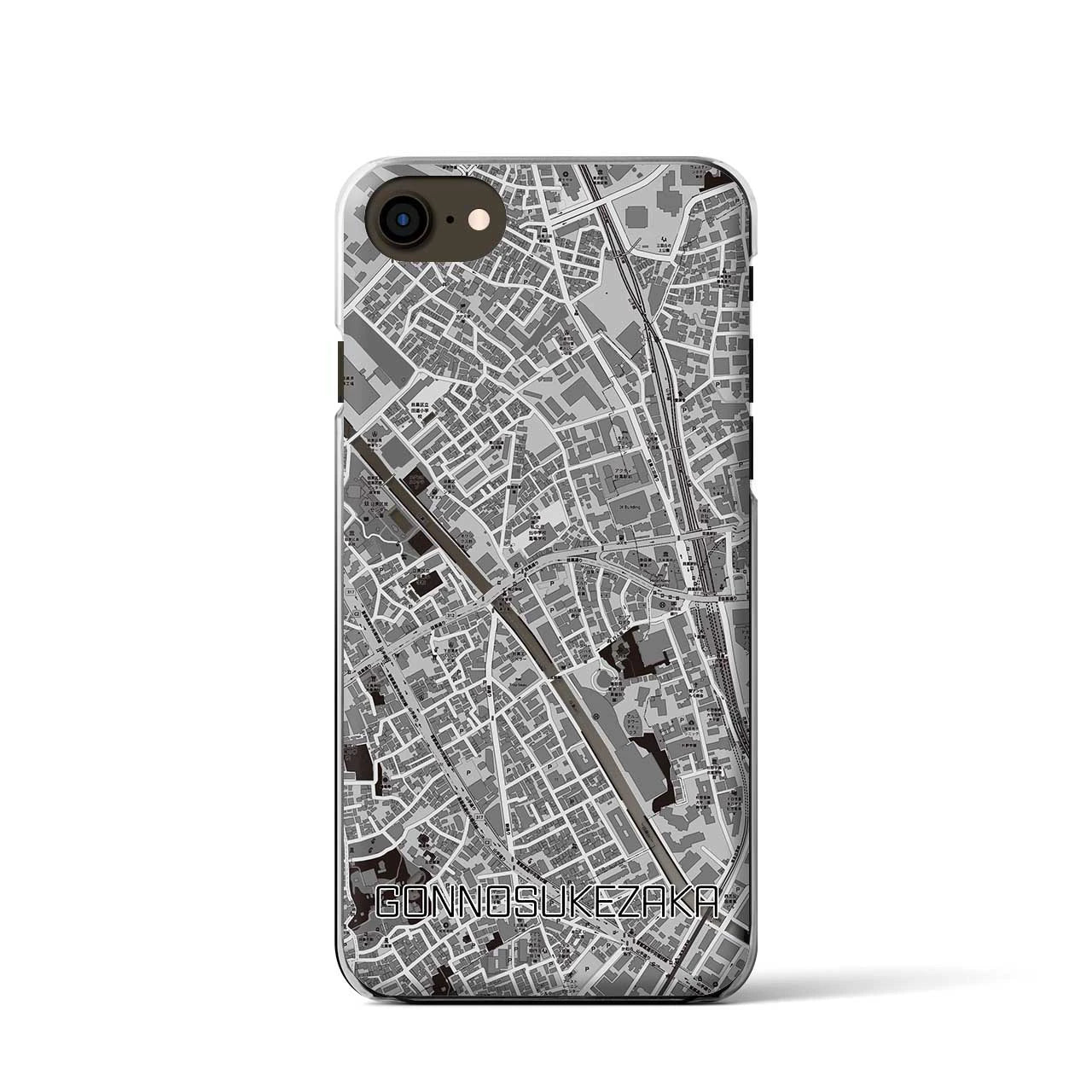 【権之助坂(東京都)】地図柄iPhoneケース(クリアタイプ)