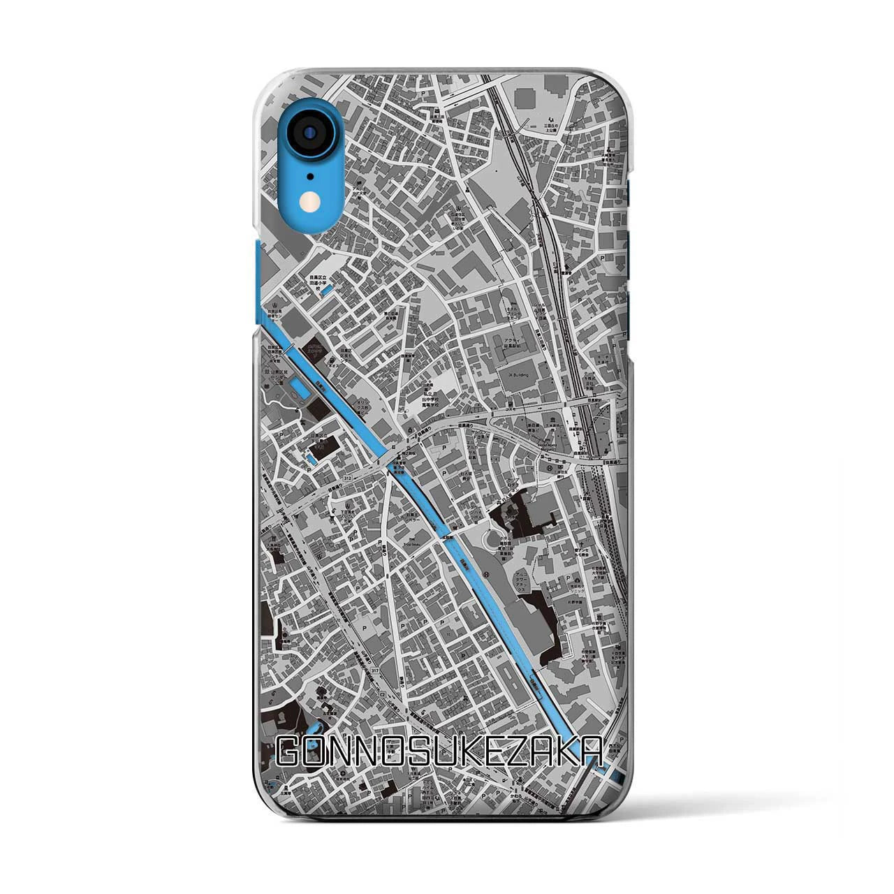 【権之助坂(東京都)】地図柄iPhoneケース(クリアタイプ)