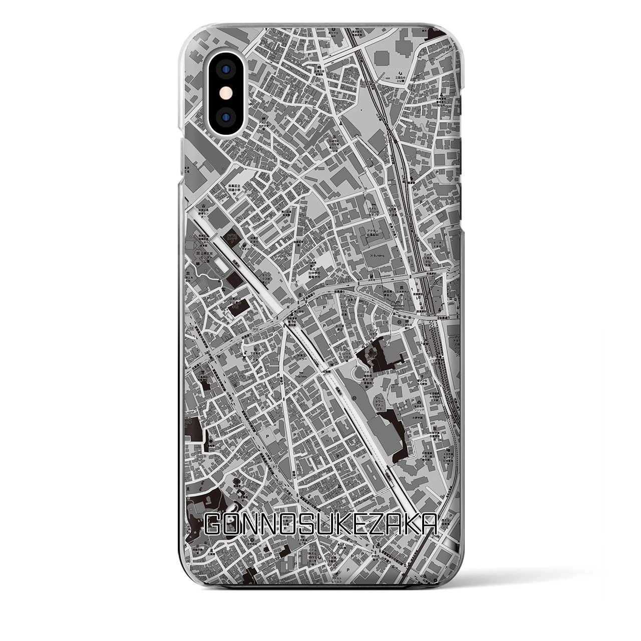 【権之助坂(東京都)】地図柄iPhoneケース(クリアタイプ)