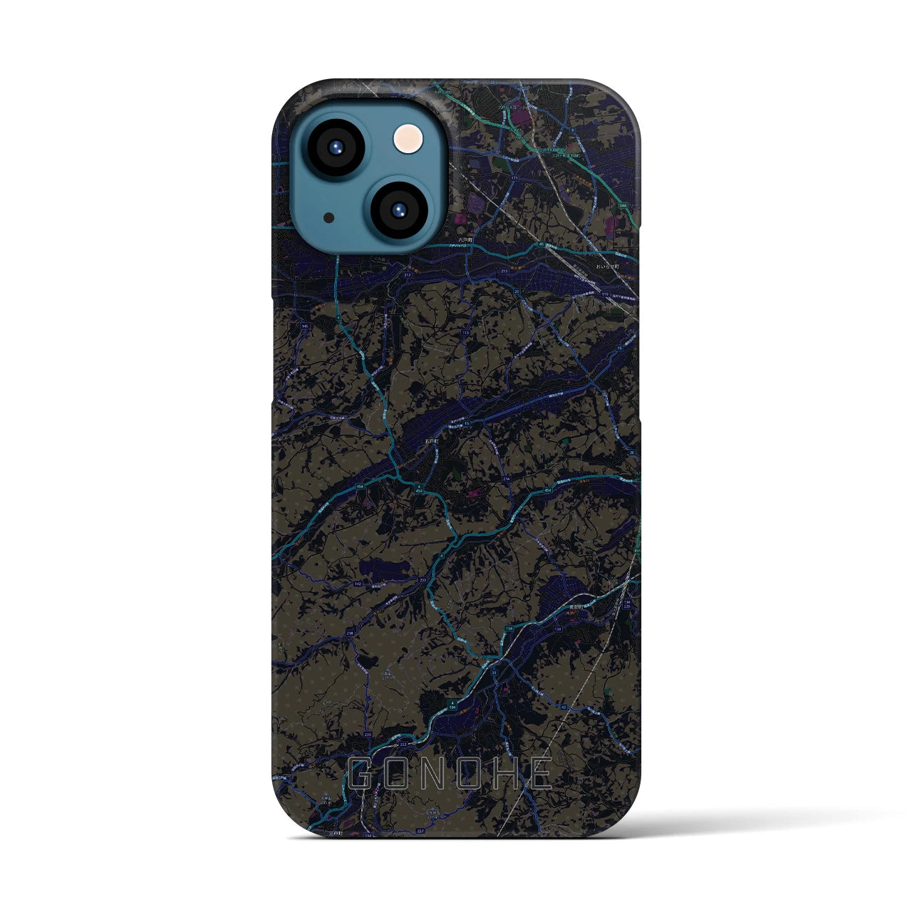【五戸(青森県)】地図柄iPhoneケース(バックカバータイプ)