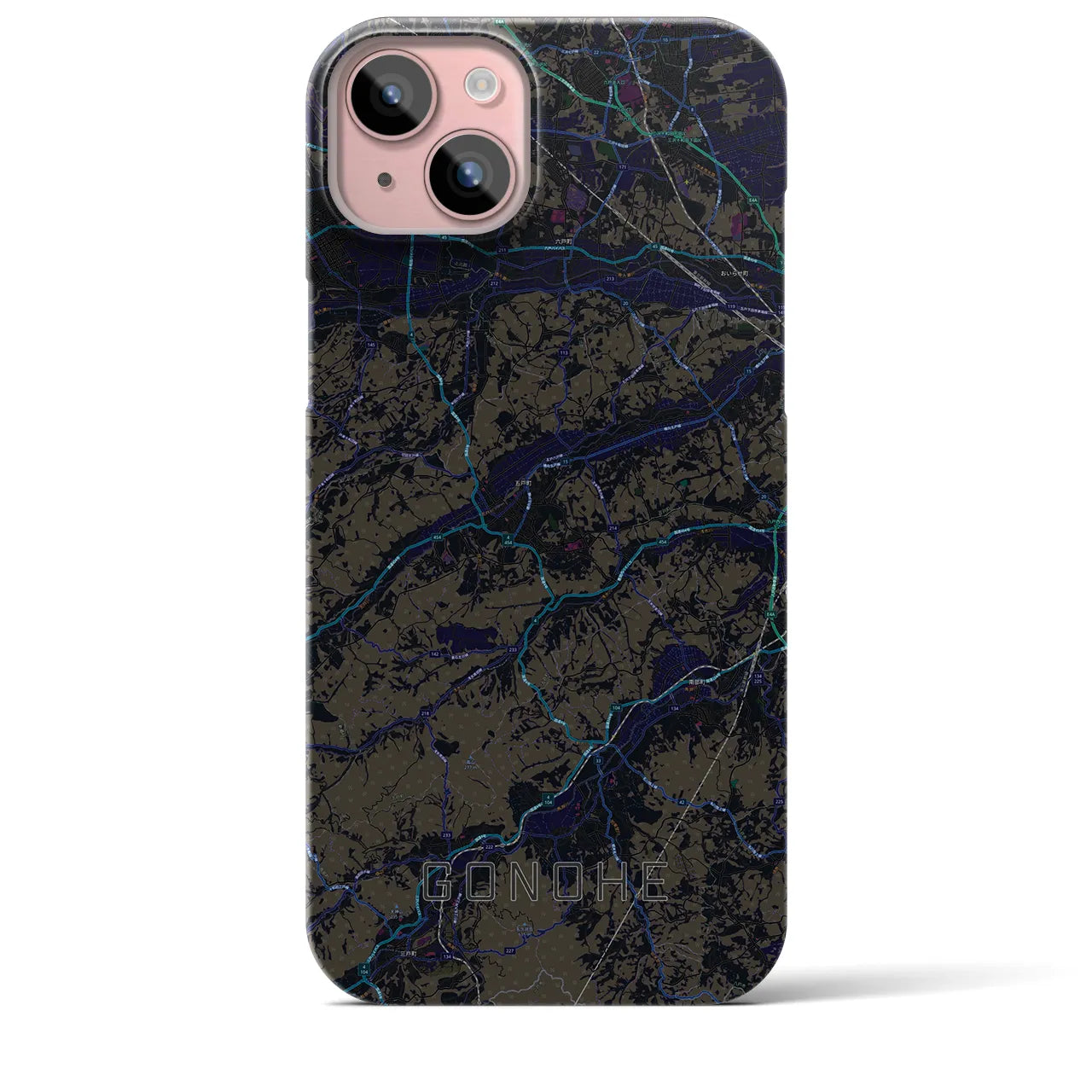 【五戸(青森県)】地図柄iPhoneケース(バックカバータイプ)
