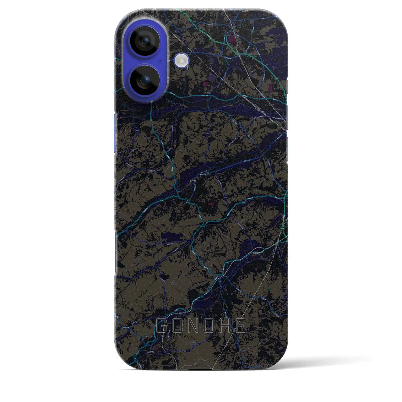 【五戸(青森県)】地図柄iPhoneケース(バックカバータイプ)