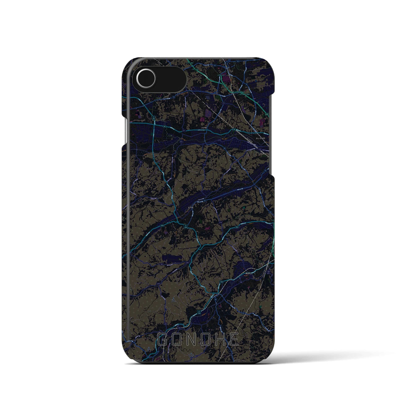 【五戸(青森県)】地図柄iPhoneケース(バックカバータイプ)