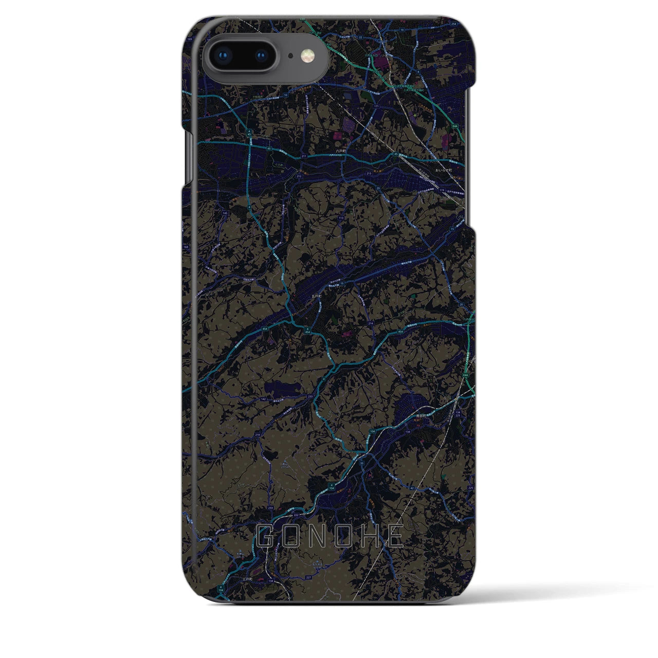 【五戸(青森県)】地図柄iPhoneケース(バックカバータイプ)