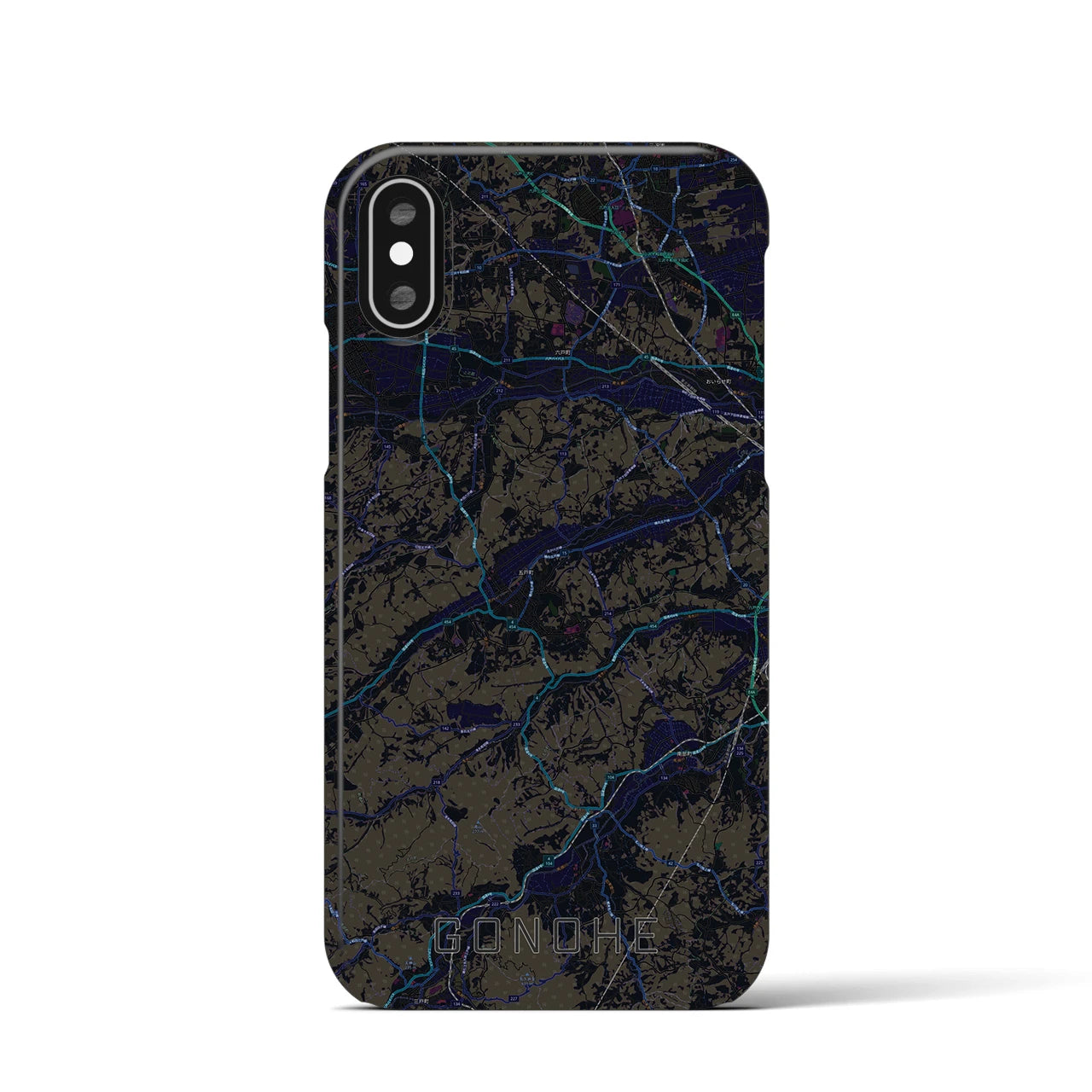 【五戸(青森県)】地図柄iPhoneケース(バックカバータイプ)