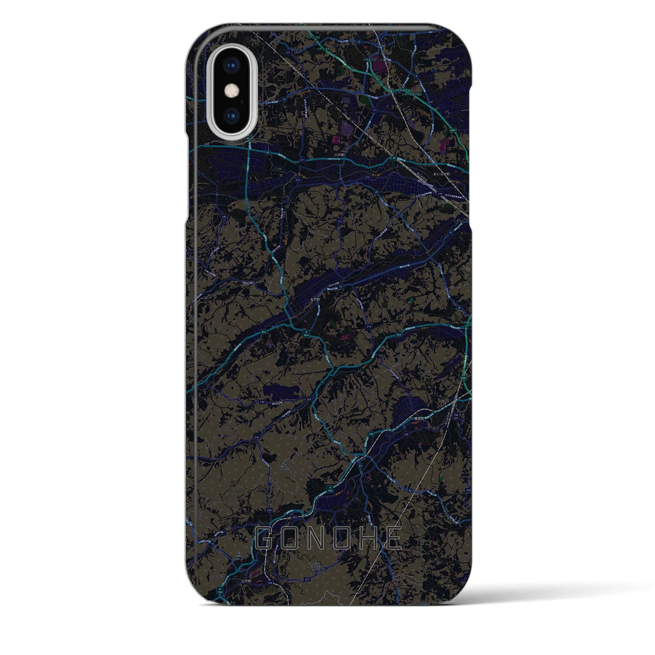 【五戸(青森県)】地図柄iPhoneケース(バックカバータイプ)