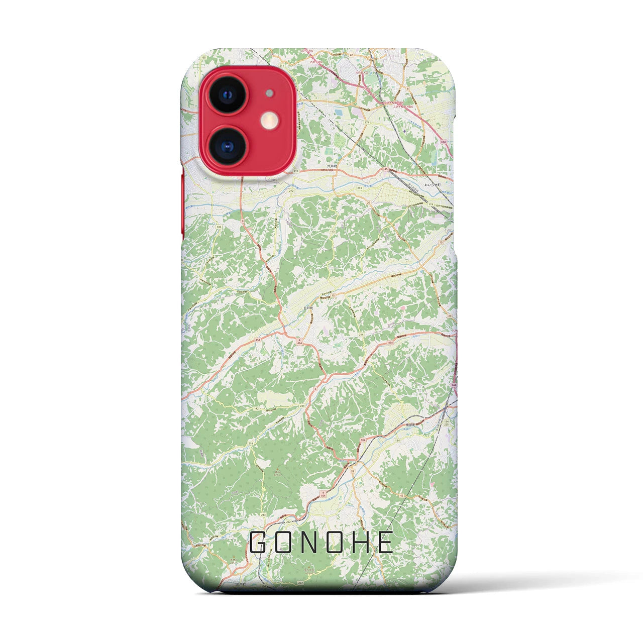 【五戸(青森県)】地図柄iPhoneケース(バックカバータイプ)