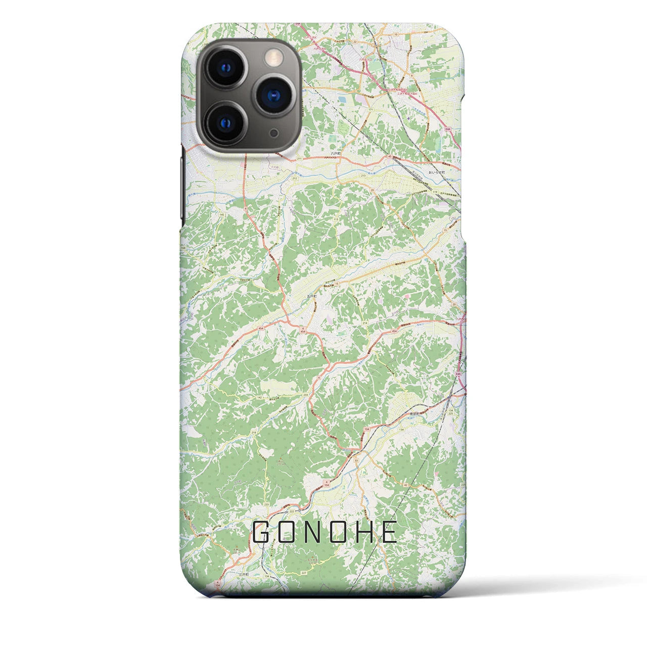 【五戸(青森県)】地図柄iPhoneケース(バックカバータイプ)