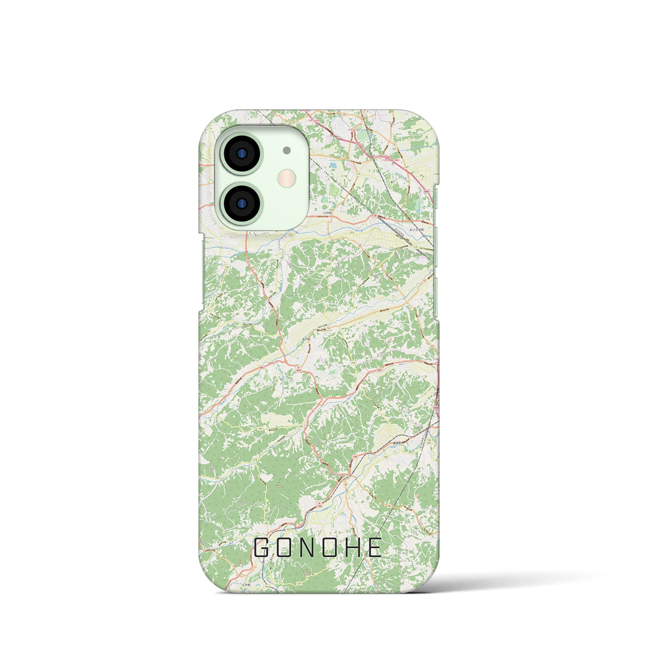 【五戸(青森県)】地図柄iPhoneケース(バックカバータイプ)