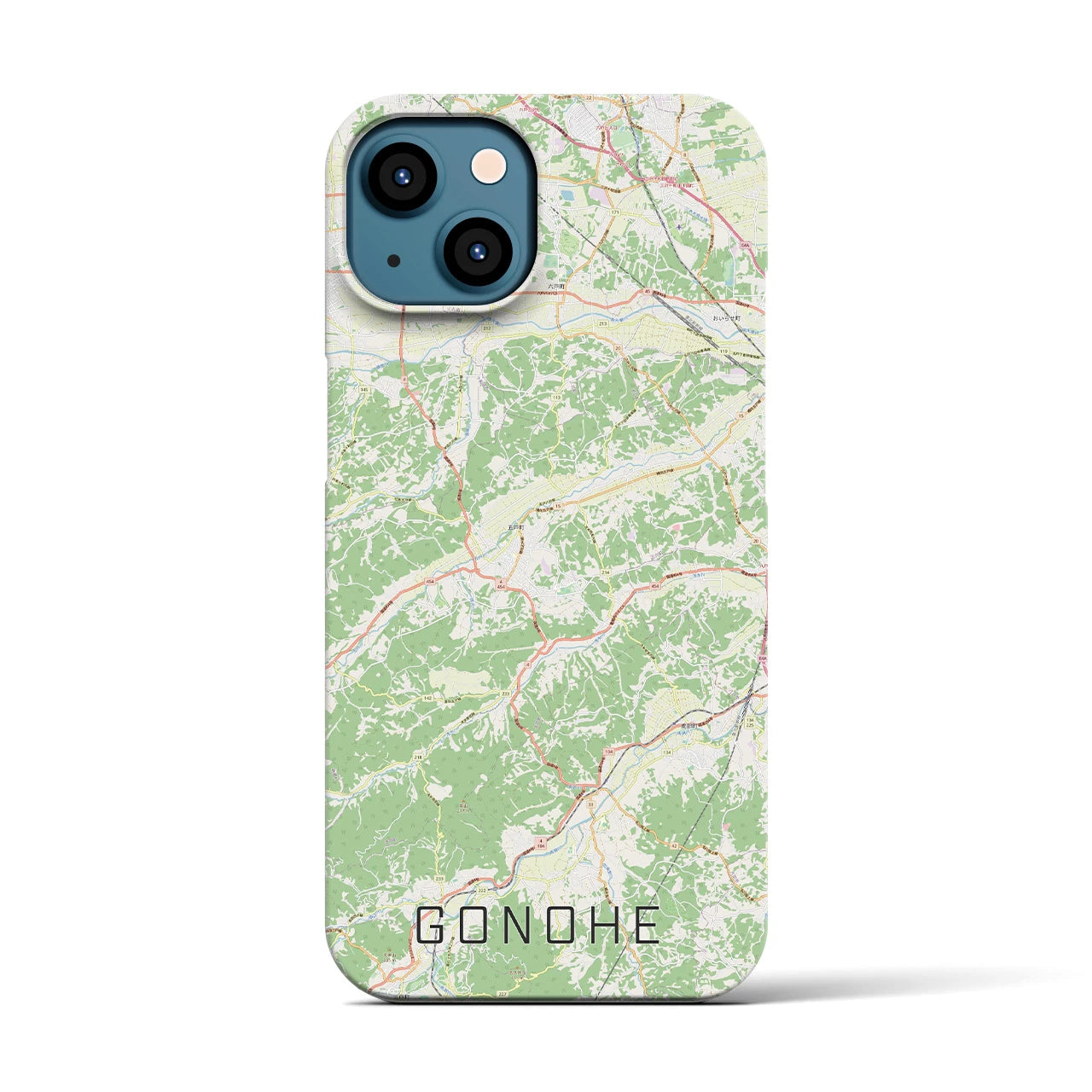 【五戸(青森県)】地図柄iPhoneケース(バックカバータイプ)