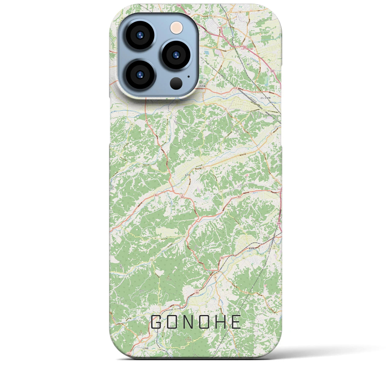 【五戸(青森県)】地図柄iPhoneケース(バックカバータイプ)