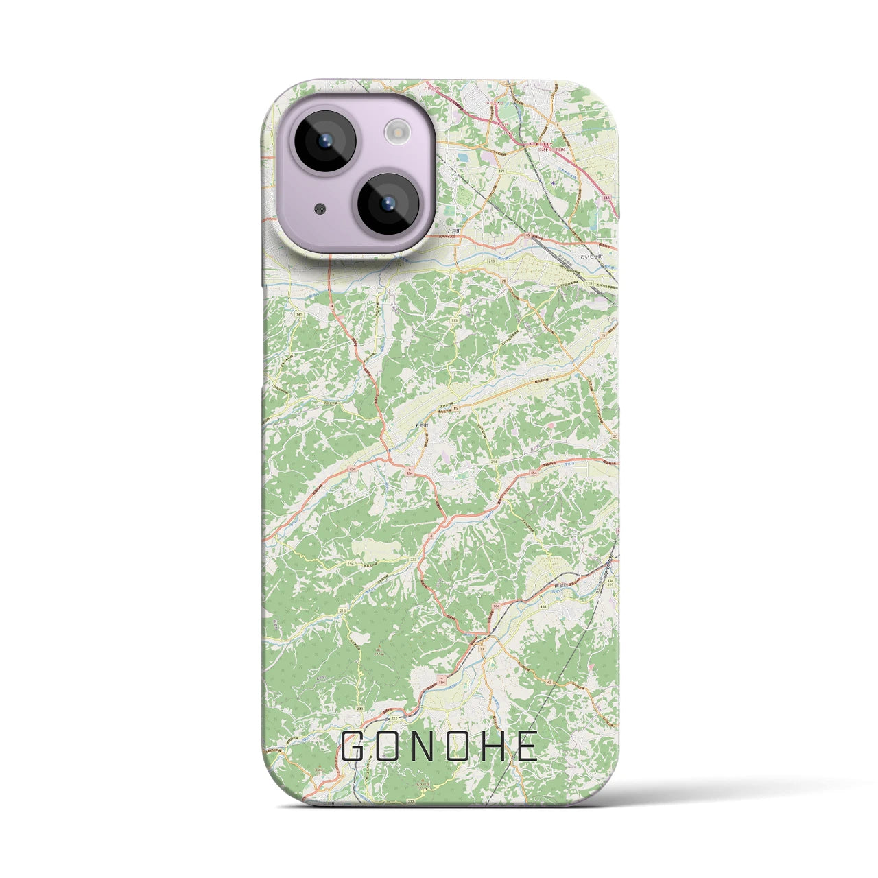 【五戸(青森県)】地図柄iPhoneケース(バックカバータイプ)